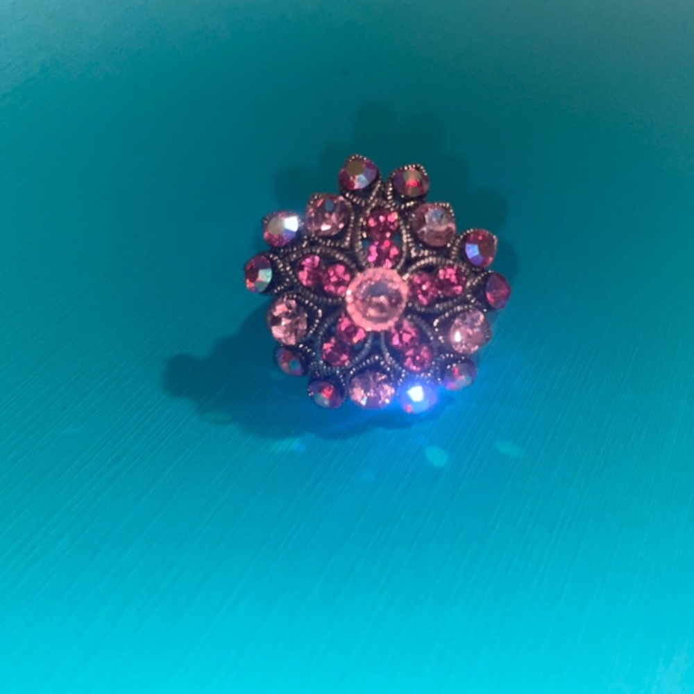 Pink flower ring - adjustable 💍💕 - Picture 4 of 7